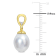 8-9MM South Sea Cultured Pearl and White Topaz Earrings in 14K Yellow
Gold Over Sterling Silver