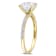 2 CT DEW Created Moissanite and 1/10 CT TW Diamond Engagement Ring in
14K Yellow Gold