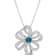 2 1/4 CT TGW London Blue and White Topaz Flower Pendant with Chain in
Sterling Silver