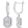 1 1/10 CT TW PDiamond Halo Cuff Earrings in 14K White Gold