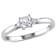 1/3 CT TGW Created White Sapphire and Diamond Accent Ring in Sterling Silver