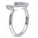 0.54 CTW White Topaz Horseshoe Ring in Sterling Silver