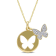 1/10ctw Diamond Double Butterfly Pendant with Chain in 18K Yellow Gold
Over Sterling Silver