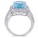 7 1/4 CT TGW Sky Blue Topaz and Created White Sapphire Double Halo Ring
in Sterling Silver