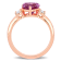 2 1/3 CT TGW Created Pink and White Sapphire Ring in Rose Plated
Sterling Silver