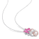 7-9MM Pink Freshwater Cultured Pearl and 3 1/8 CT TGW Created Sapphire
Pendant in Sterling Silver