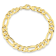 8.9mm Flat Figaro Chain Bracelet in 18k Yellow Gold Plated Sterling
Silver, 9 in