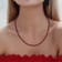 16 CT TGW Garnet Beaded Necklace with Yellow Plated Sterling Silver Clasp