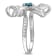 1 CT TGW London Blue and White Topaz Flower Cocktail Ring in Sterling Silver