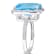 9 2/5 CT TGW Sky Blue and White Topaz Cocktail Ring in Sterling Silver