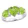 3 1/3 CT TGW Peridot 3-Stone Heart Ring in Sterling Silver