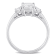2 1/3 CT DEW Created Moissanite 3-Stone Engagement Ring in Sterling Silver