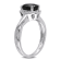 1 3/5 CTW Black Sapphire and Diamond Crossover Ring in Sterling Silver