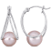 8-8.5MM Pink Freshwater Cultured Pearl Drop Earrings in 10K White Gold