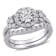 1/2 CT TW Diamond Halo Ring Set in Sterling Silver