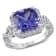 6 3/4 CT TGW Created Tanzanite and Created White Sapphire Halo Ring in
Sterling Silver