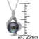 9-9.5MM Black Tahitian Cultured Pearl and Diamond Pendant with Chain in
Sterling Silver
