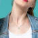 2.07 CT DEW Created Moissanite Halo Station Necklace in Sterling Silver