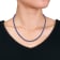 26 CT TGW Blue Sapphire Beaded Necklace with Sterling Silver Clasp
