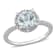1 1/7 CT TGW Aquamarine and Diamond Accent Halo Ring in Sterling Silver