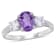 1 4/5 CT TGW Amethyst and Created White Sapphire 3-Stone Ring in
Sterling Silver