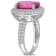 7 1/7 CT TGW Pink Topaz and Created White Sapphire Double Halo Cocktail
Ring in Sterling Silver