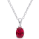 1 1/4 CT TGW Created Ruby Solitaire Pendant with Chain in Sterling Silver