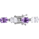 19 3/4 CT TGW Amethyst and Created White Sapphire Link Bracelet in
Sterling Silver