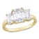 2-3/4 CT DEW Created Moissanite 3-Stone Engagement Ring in 10K Yellow Gold