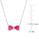 1 CT TGW Pink Topaz and Diamond Accent Bow Necklace in 10K White Gold