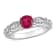1 3/8 CT TGW Created Ruby Created White Sapphire and Diamond Accent Ring
in 10K White Gold