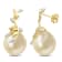 12-12.5MM Golden South Sea Cultured Pearl and Diamond Accent Earrings in
14K Yellow Gold