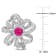 2 CT TGW Pink Sapphire and White Topaz Flower Earrings in Sterling Silver