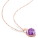 6 1/2 CT TGW Amethyst and Diamond Accent Heart Pendant with Chain in
Rose Plated Sterling Silver