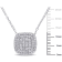 1/2 CT TW Diamond Layered Halo Pendant with Chain in Sterling Silver