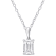 1 CT DEW Created Moissanite Solitaire Pendant with Chain in Sterling Silver