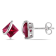 2-1/3ctw Created Ruby Stud Earrings in Sterling Silver