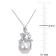 11-12MM Freshwater Cultured and Diamond Accent Floral Pendant with Chain
in Sterling Silver