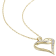 Diamond Heart Pendant with Chain in 18K Yellow Gold Over Sterling Silver