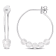 1 1/4ctw White Topaz Bead Hoop Earrings in Sterling Silver