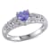 3/8 CT TGW Tanzanite and Diamond Accent Heart Vintage Ring in Sterling Silver