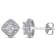 1/4 CT TW Princess Cut Diamond Cluster Stud Earrings in 10k White Gold
