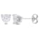 1 1/2 CT TGW Heart Shape Created Moissanite Stud Earrings in Sterling Silver