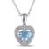 1 CT TGW Sky Blue Topaz and Diamond Accent Heart Pendant with Chain in
Sterling Silver
