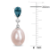 8-8.5MM Pink FW Cultured Pearl and 1 CT TGW London Blue Topaz, Diamond
Earrings in 10K White Gold