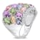 15 1/2 CT TGW Multi-Color Sapphire and 1/4 CT TW Diamond Cocktail Ring
in 14K White Gold