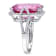 14 1/2 CT TGW Pink Topaz and 1/2 CT TW Diamond Ring in 14K White Gold