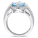 3 3/4 CT TGW Sky Blue and White Topaz Halo Split Ring in Sterling Silver