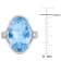13 3/5 CT TGW Sky Blue Topaz and White Topaz Solitaire Ring in Sterling Silver