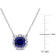 2 3/4 CT TGW Created Blue And White Sapphire Neclace in Sterling Silver